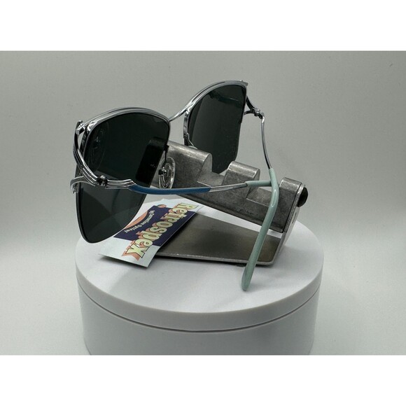 Vintage Oversize Sunglasses NOS Rimless Style G15 Lens Turquoise/Silver Retro - Picture 7 of 7